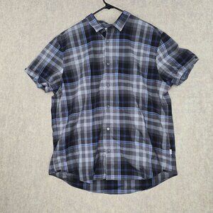 Calvin Klein Mens Plaid Short Sleeve Shirt XL